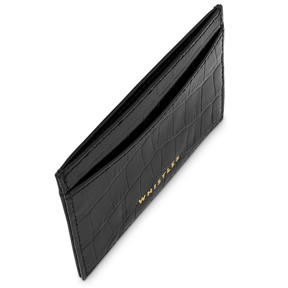 Whistles - Card Wallet - Black Croc - Card Case - ID & Credit Card Holder - Picture 3 of 7